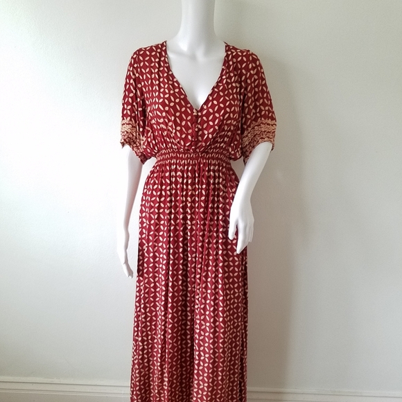 Natalie Martin Collection Silk Laurie Dress in Sand Dollar Rust Size Large - Picture 8 of 16